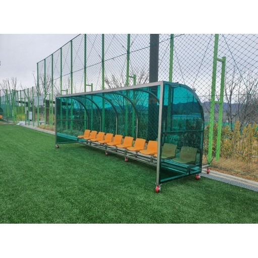 월드스포츠산업 축구 선수용벤치 10인석 스텐 옆면막힘 이동식 WDB-1175 7,455,000원