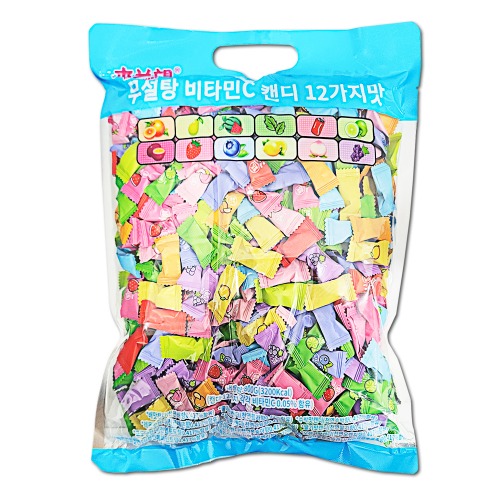 MULANWANG 무설탕 비타민 C 민트 캔디 12가지맛 800g 과일맛 사탕, 800g, 1개 13,200원