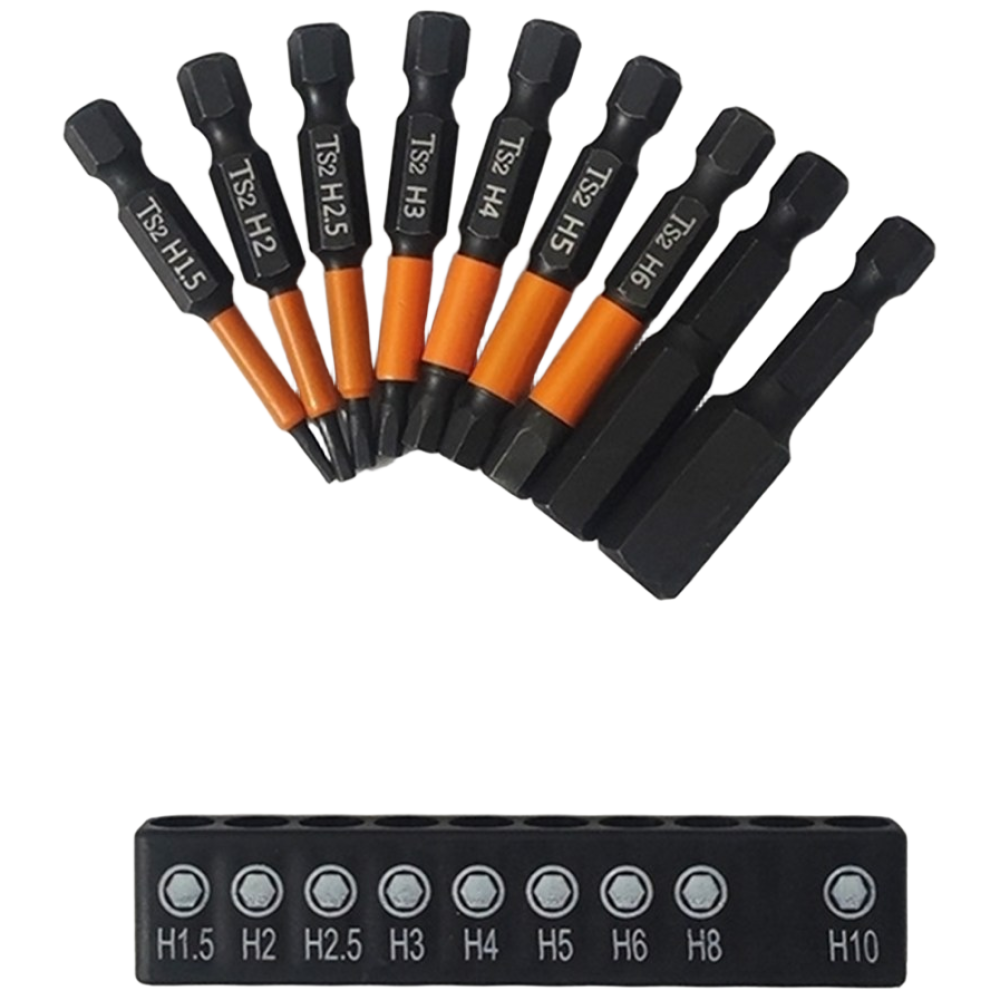 육각렌치 비트세트 9종 전동드릴 드라이버비트 2mm 3mm 5mm 8mm 10mm 6각 1/4인치 9,400원