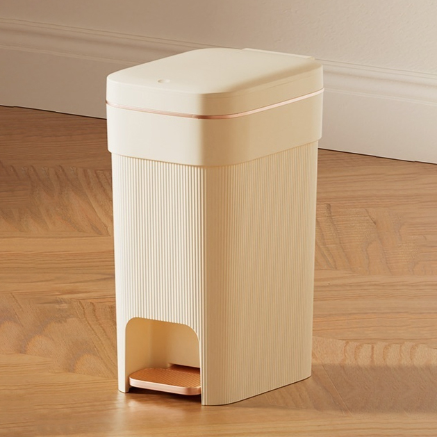 이지딜 패달 디자인 덮개형 쓰레기통, 크림옐로우 + 로즈골드 19,800원