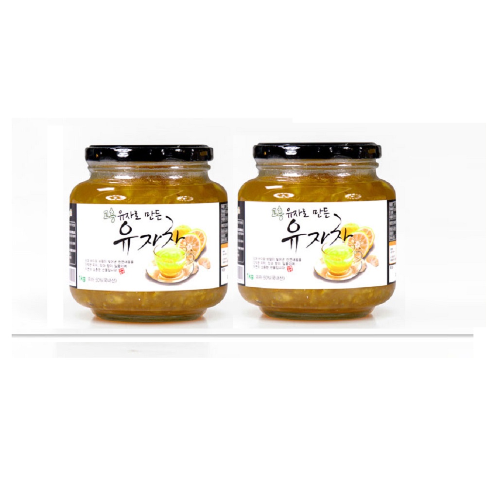 고흥 유자차 국산 무농약원료 유자청 선물용, 1kg, 3세트, 2개입 90,000원