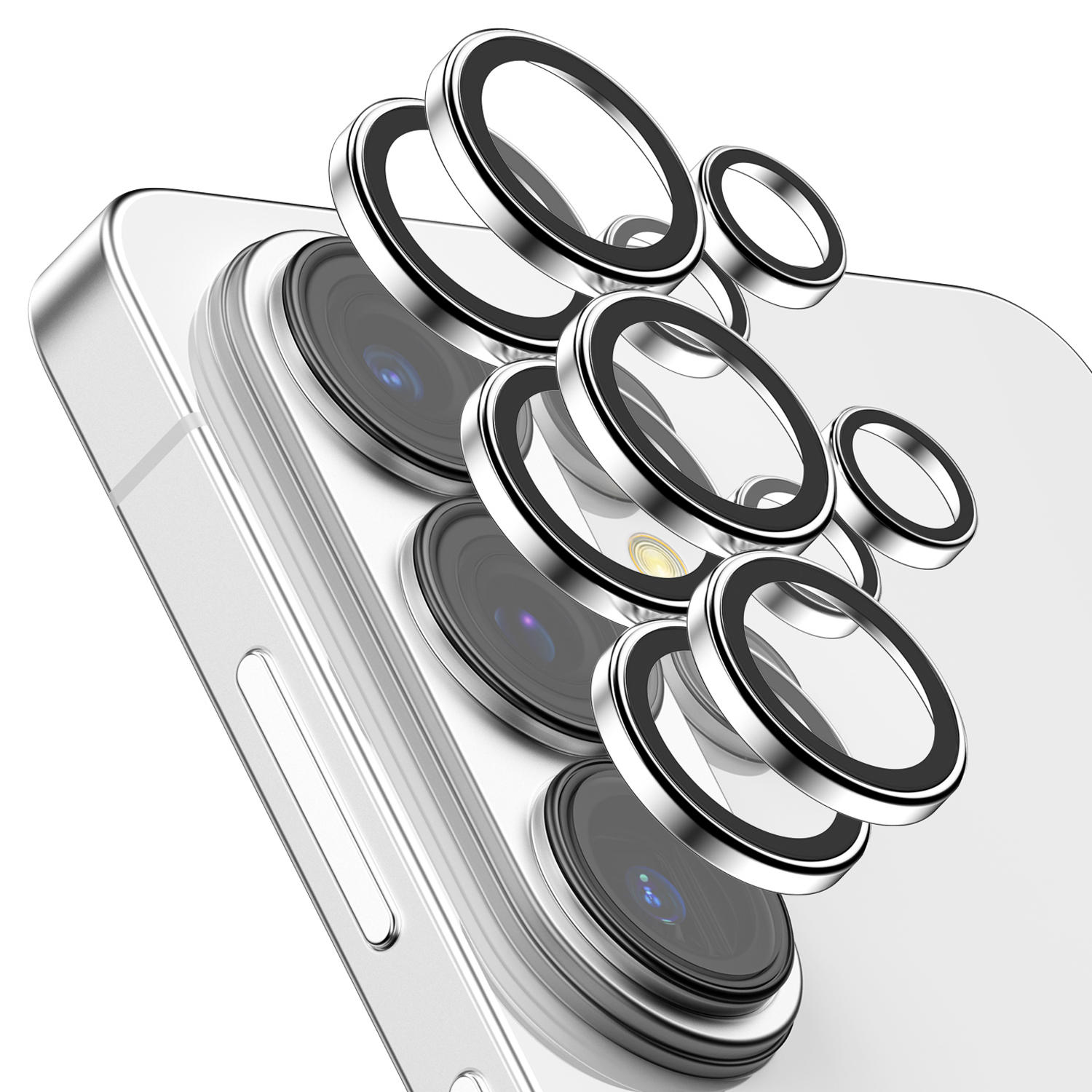 케이맥스 카메라 보호필름 렌즈 개별 프레임 메탈 링 쉴드 보호 강화유리 2p 세트 실버 14,800원