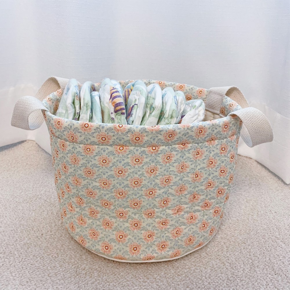 어텀31 누빔 기저귀 바구니, 핑크플라워, 원형, 1개 18,900원