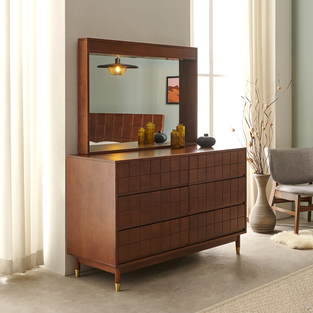 유씨엠 몬트 원목화장대세트 (3단서랍장+LED거울) 645,000원