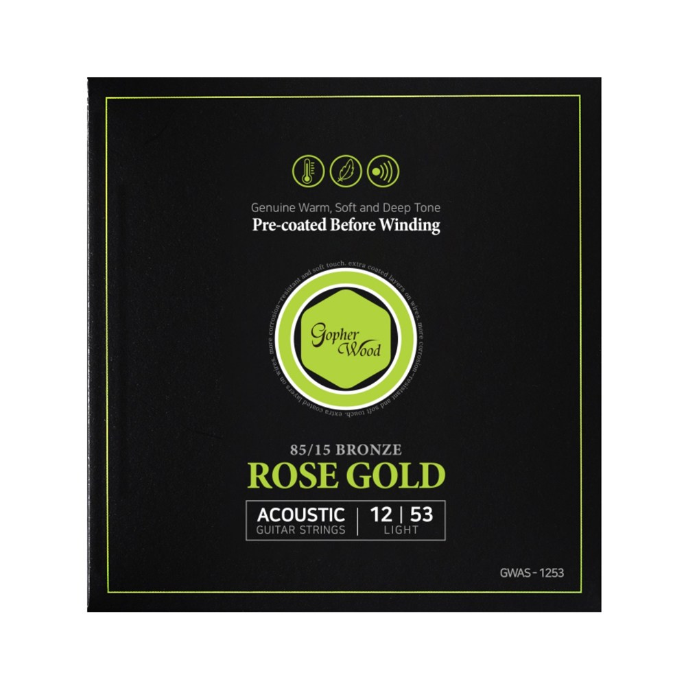 [고퍼우드] 통기타줄 GWAS-1253 로즈골드 코팅현 스트링세트 어쿠스틱기타줄, 1개 9,000원