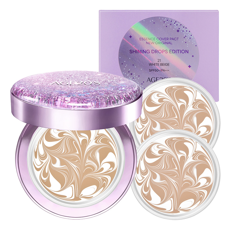 에이지투웨니스 뉴 오리지널 샤이닝 드롭스 에디션 에센스 커버 팩트 퍼플 12.5g 본품 + 리필 2p 세트 28,900원