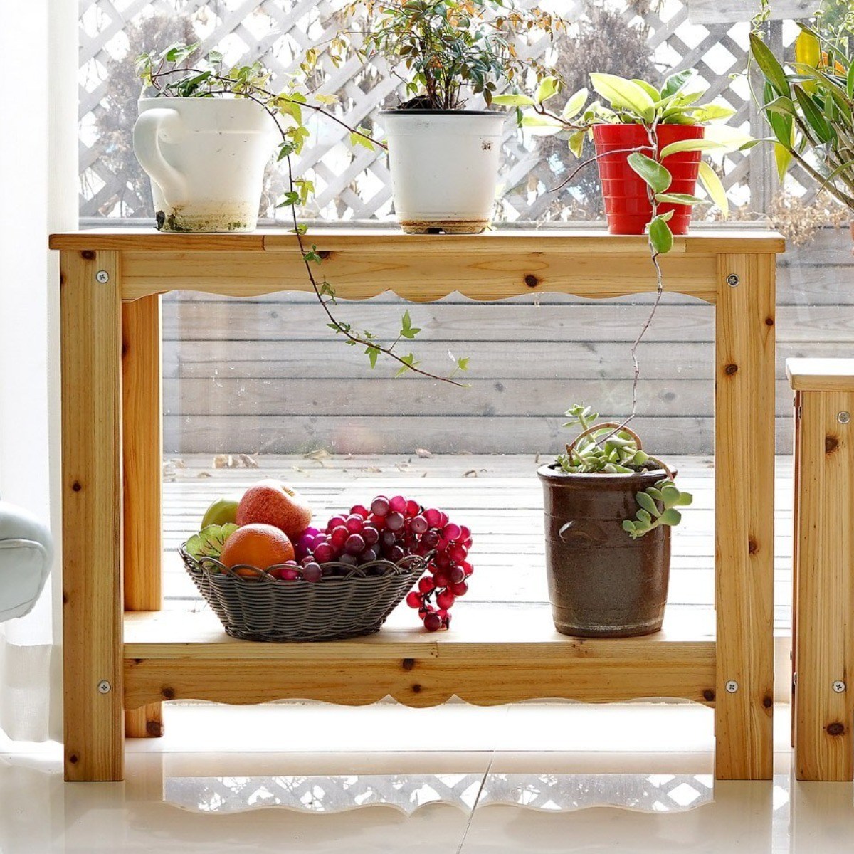 나무다움 DIY 프리미엄 2단 원목 화분받침대 길이 600mm 화분정리 진열대 화분선반, 내추럴 66,790원