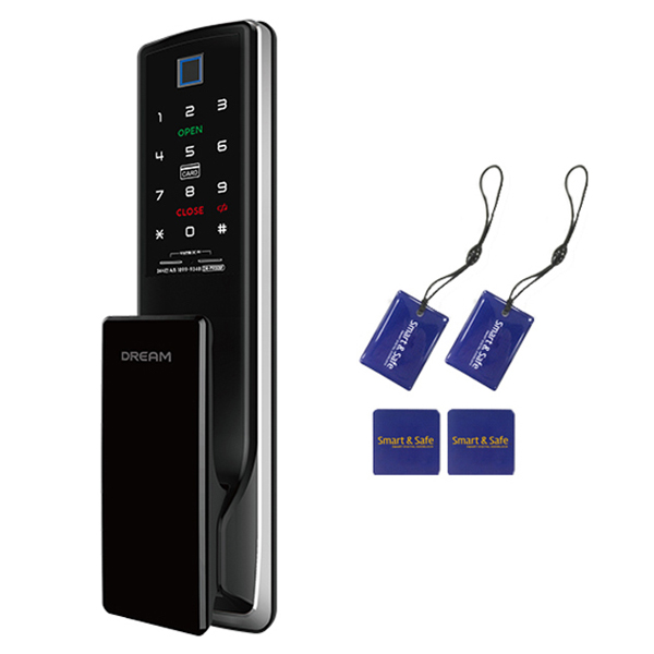 드림록 지문인식 푸시풀 무타공 디지털 손잡이 있음 도어락 DR-P900SF + 카드키 4p 160,500원