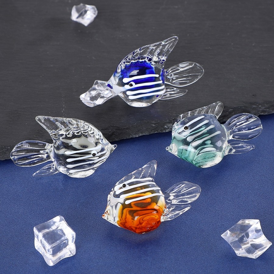 유리물고기장식품 사업번창 오브제 수족관 바다 크리스탈 인테리어소품샵 오너먼트, 2개 23,000원