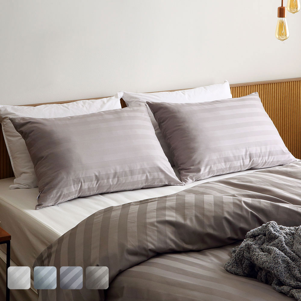 바운티풀 호텔납품 3cm 와이드 스트라이프 순면 베개커버 50x70cm 9,900원