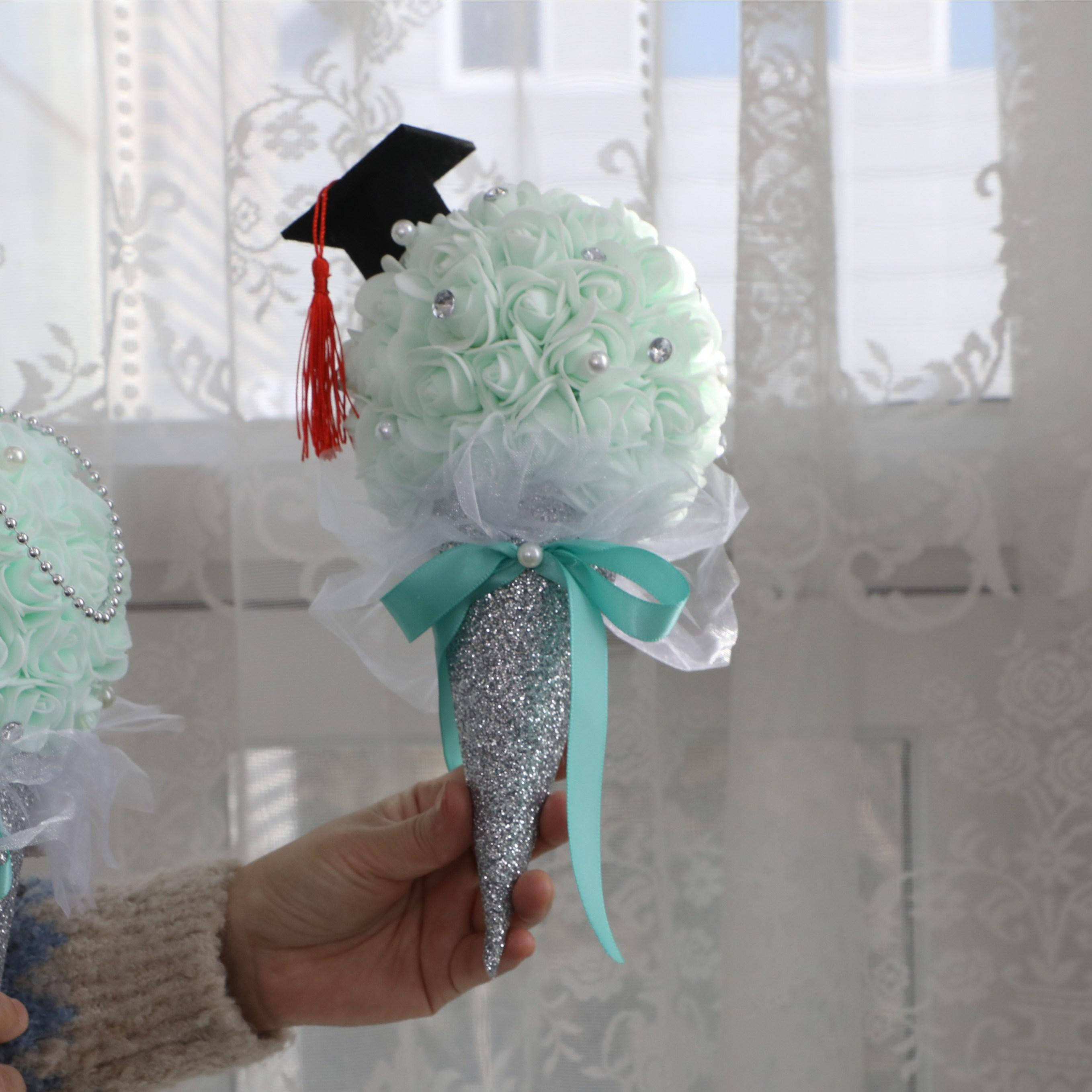 리프4 재롱발표회, 어린이집, 학예회, 졸업식, 꽃다발, 스윗로즈콘다발, 1개, 학사모민트 19,800원