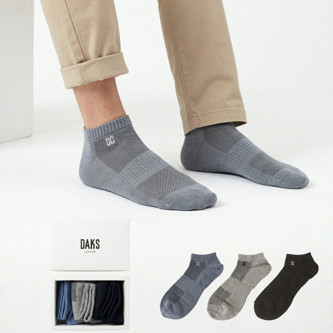닥스 남성 면혼방 로고 자수 발목 양말 3족 세트 백화점 정품 32,500원