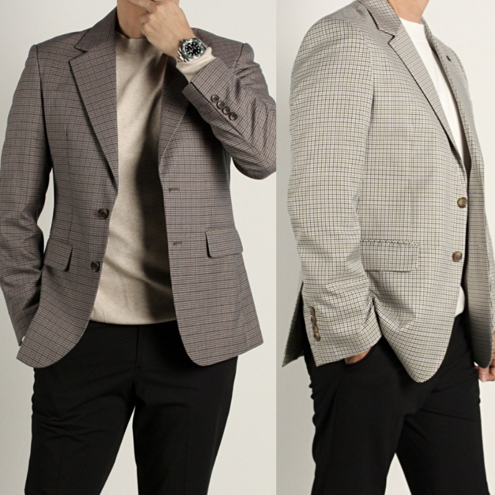 브랜드라인 봄 가을 체크 남자 콤비 자켓 마이 블레이저 정장자켓 119,900원