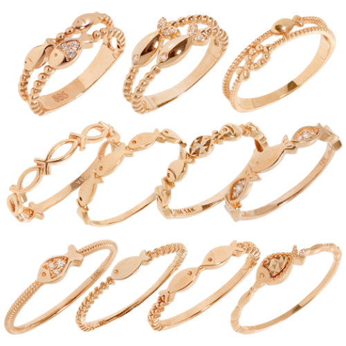 14K 물고기반지 골드 여성 금 수능 행운 자녀운 자식운 재물 모녀 피쉬 반지 379,000원