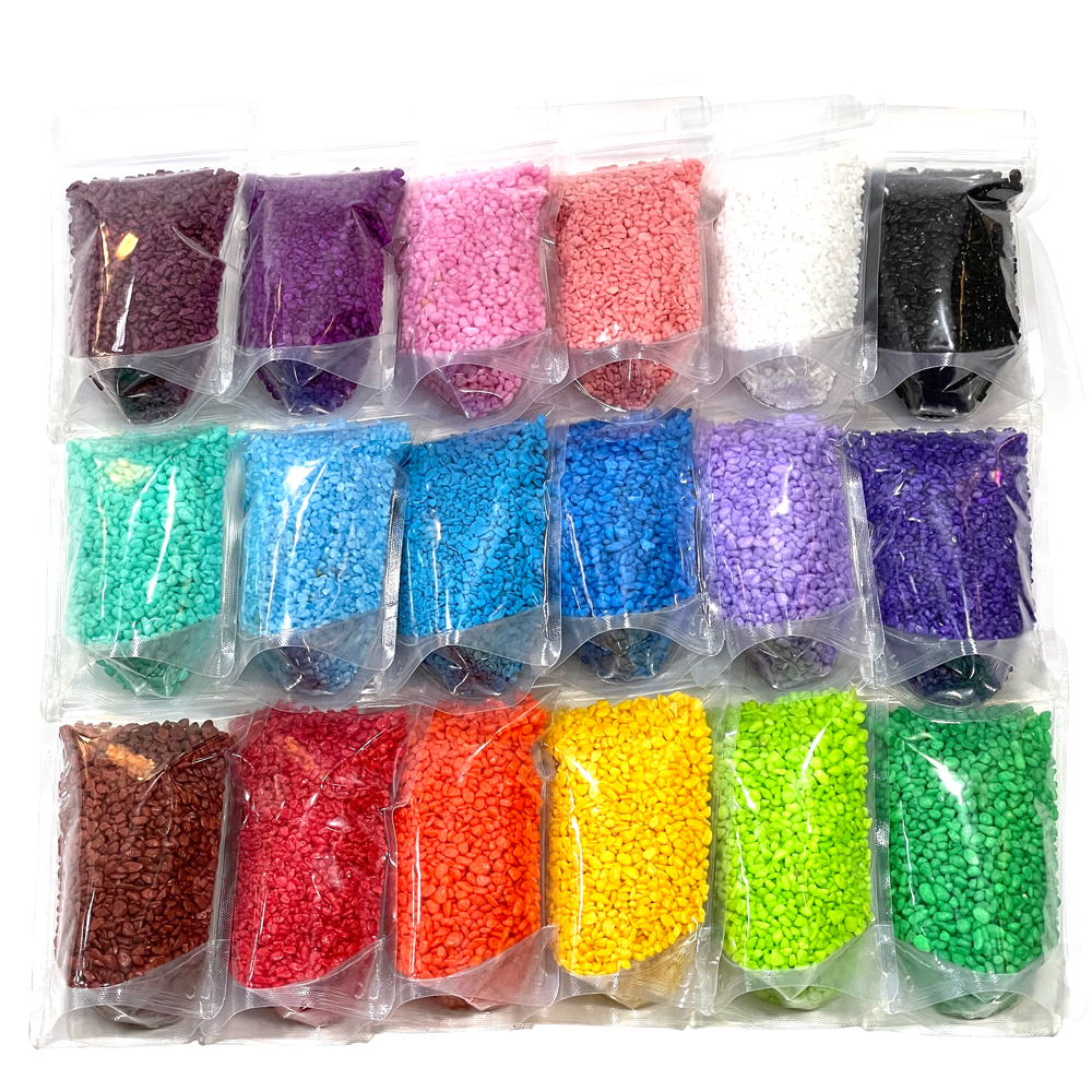 [가든팜] 테라리움 화분 어항 꾸미기 마감재 바닥재 장식돌 조경 인테리어 칼라스톤 18종 색돌 400g 1kg 900원