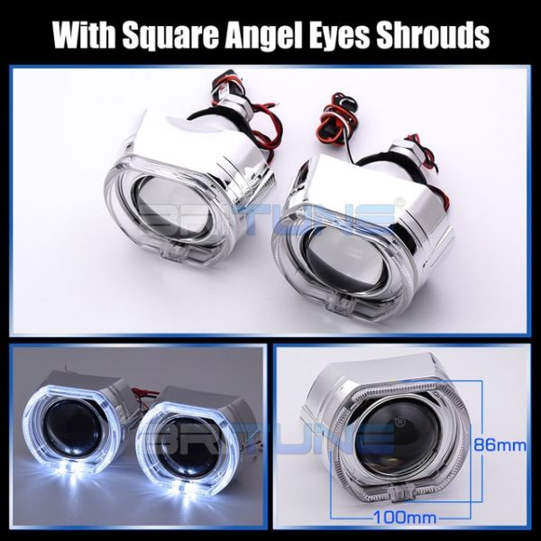 40W 2.5 인치 Biled 프로젝터 렌즈 LED 천사 눈 헤일로 H1 H4 H7 9005 9006 소켓 자동차 오토바이 헤드 라이트 개조 업그레이드 키트 323352 175,700원