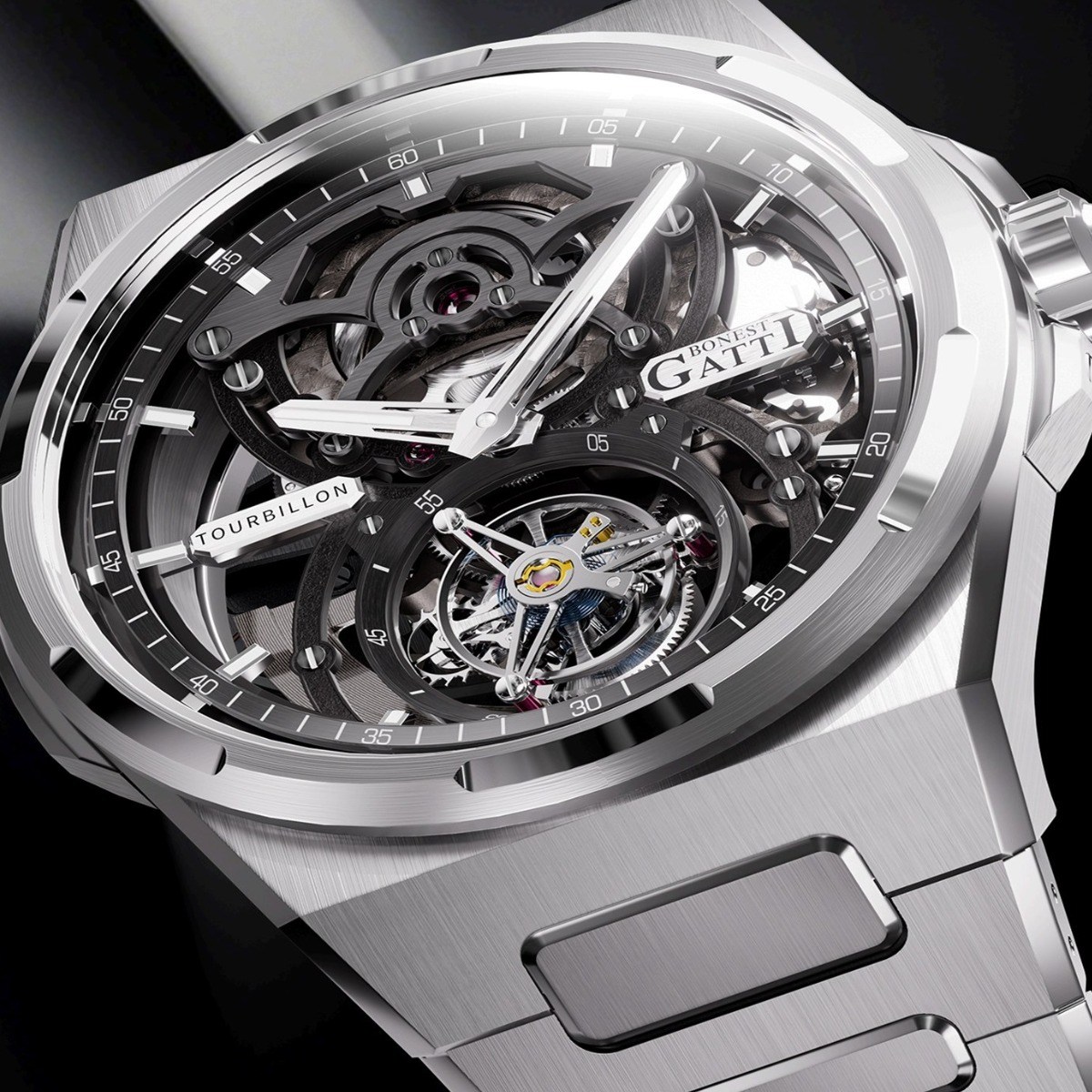 [CLOEVER] 독일 브렌드 BONEST GATTI BG7004 투르비용 스켈레톤 오토메틱 남자시계 316L 메탈밴드 프리미엄 하이엔드 워치 남성 선물용 예물용 고급시계[정품 A 1,575,000원