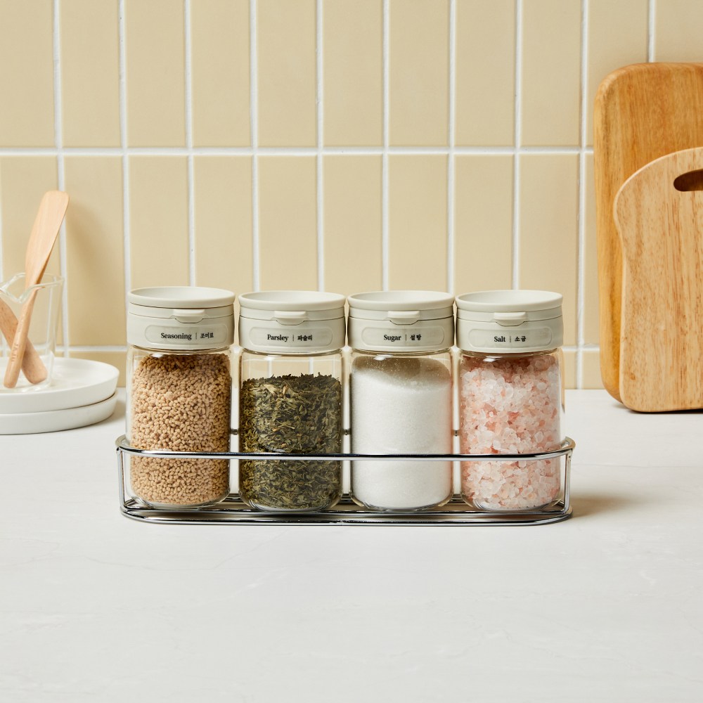 [모던하우스 인천점]  이중뚜껑 양념병 220ml 4p 랙세트 스티커포함 -[KC0725003] 25,900원