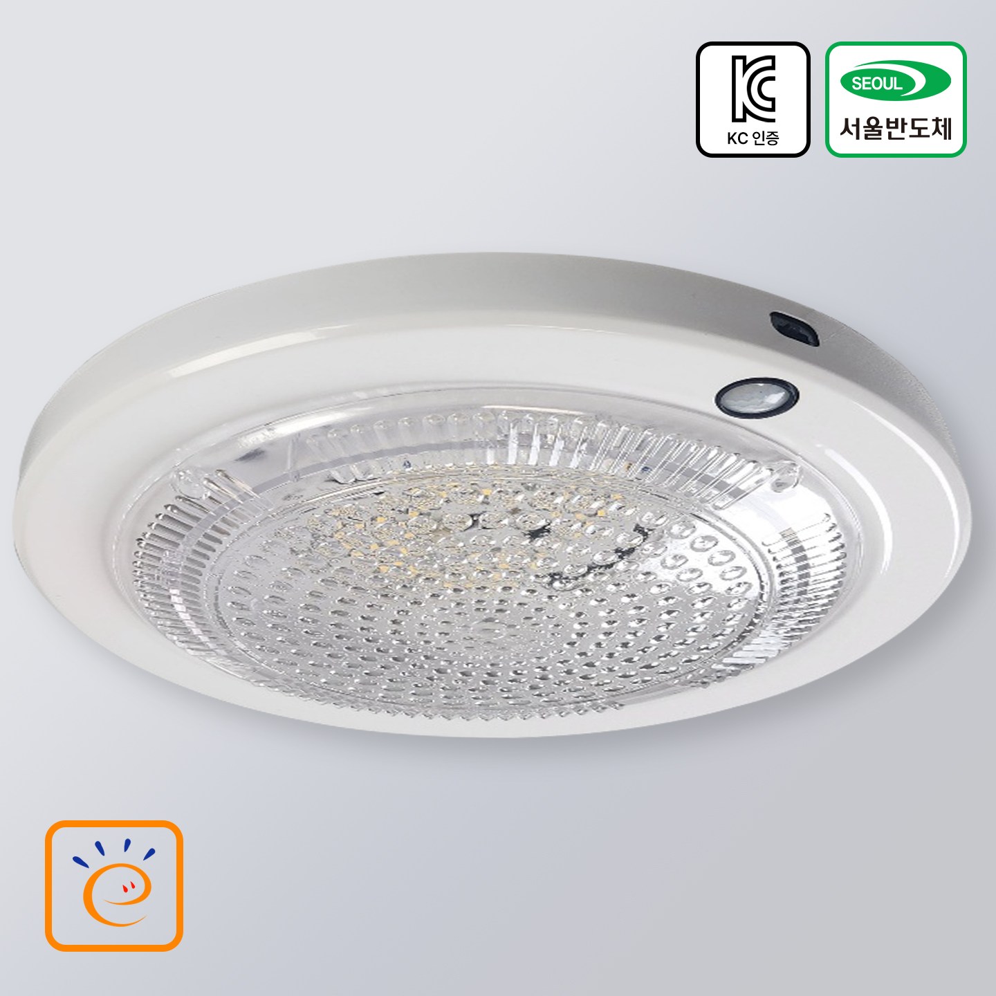 YKLED 고효율 크리스탈 LED센서등 9인치 5700K 15W 국내제작 현관등교체 욕실등 베란다등, 1개, 투명색 21,400원