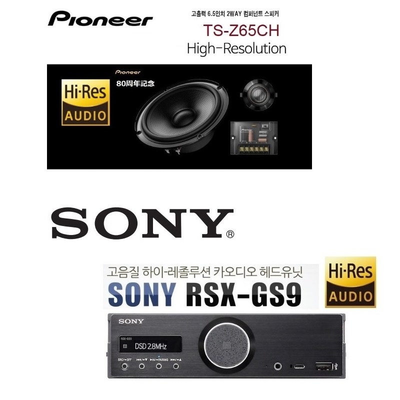 HRA패키지 소니 RSX-GS9 + 파이오니아 TS-Z65CH 멀티스피커 셋트 1,849,000원