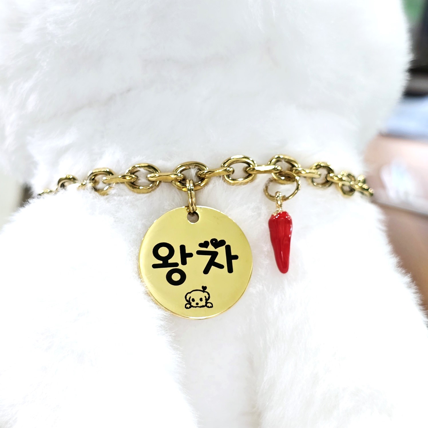 서은이네 반려동물인식표 강아지 고양이 목걸이 이름표 애견이름표--딸랑이 부착 귀여움 따블 목걸이 26,000원