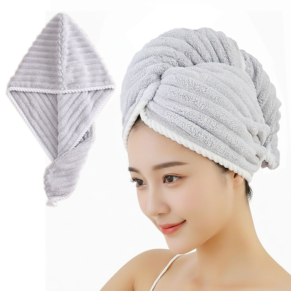 이몰리스 1+1 이중층 극세사 헤어 드라이타올 캡 긴머리 샤워수건 드라이수건, 2개, 연그레이 6,600원