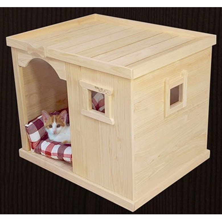 국내수제작 편백나무 원목 중형견 사각형 고양이 하우스 고양이집 쿠션하우스 172,000원