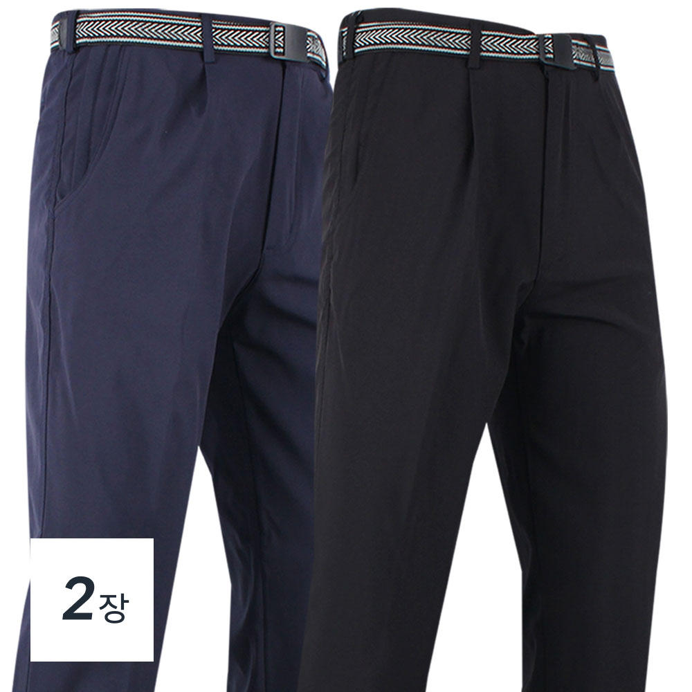 더빅보스 2장 세트 봄가을 남성 원턱 기능성 무지바지 작업복 등산바지 빅사이즈 26,800원