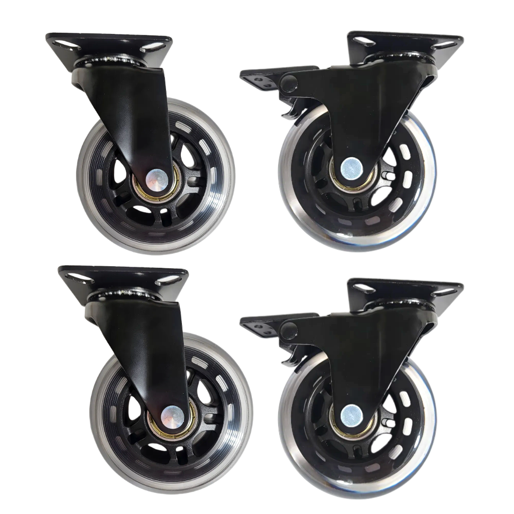 옐로구르미 무소음 우레탄 바퀴 베어링 평판 회전 3인치 브레이크 세트구성 18,200원