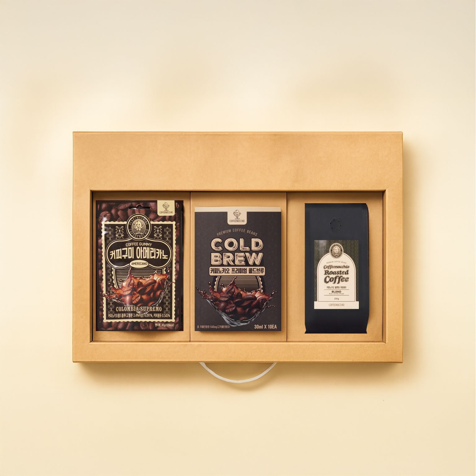 [커피노키오] 연예인도 반한 3개구성 선물세트(구미,스틱,원두) 41,000원