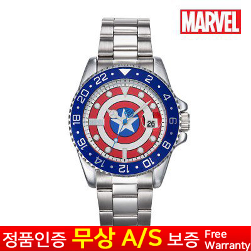 (마블) MARVEL [한국본사정품][무상AS] 남성남자아동어린이 마블 아이언맨 어밴져서 캡틴아메리카 메탈밴드 손목시계 MA002-CA 74,900원