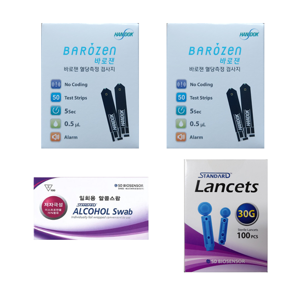 한독약품 바로잰 / 바로잰2 혈당시험지 혈당측정검사지 200매 +침200매+솜200매 아이센스 Barozen 혈당스트립 당뇨검사지 SW 52,900원
