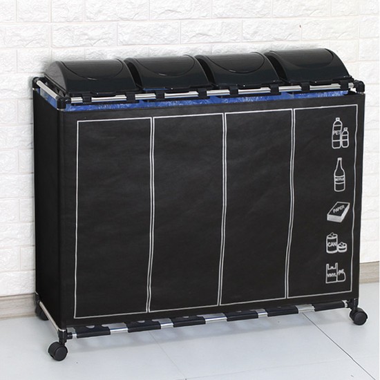 커버형 분리수거함 4P 1단 스윙 휴지통 가정용 재활용 쓰레기통 42,500원