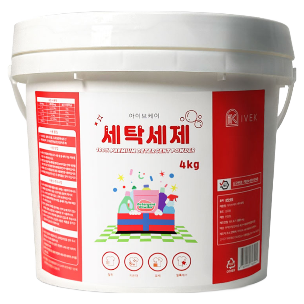 아이브케이 세탁세제 버킷형 (대용량), 4kg, 1개 9,450원