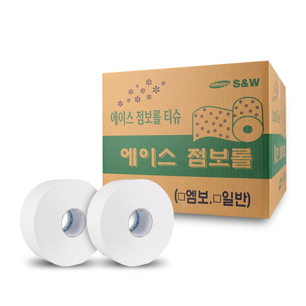 물에잘녹는 업소용 점보롤 화장지 500m 엠보싱 대용량 16롤, 16개입, 1개 38,500원