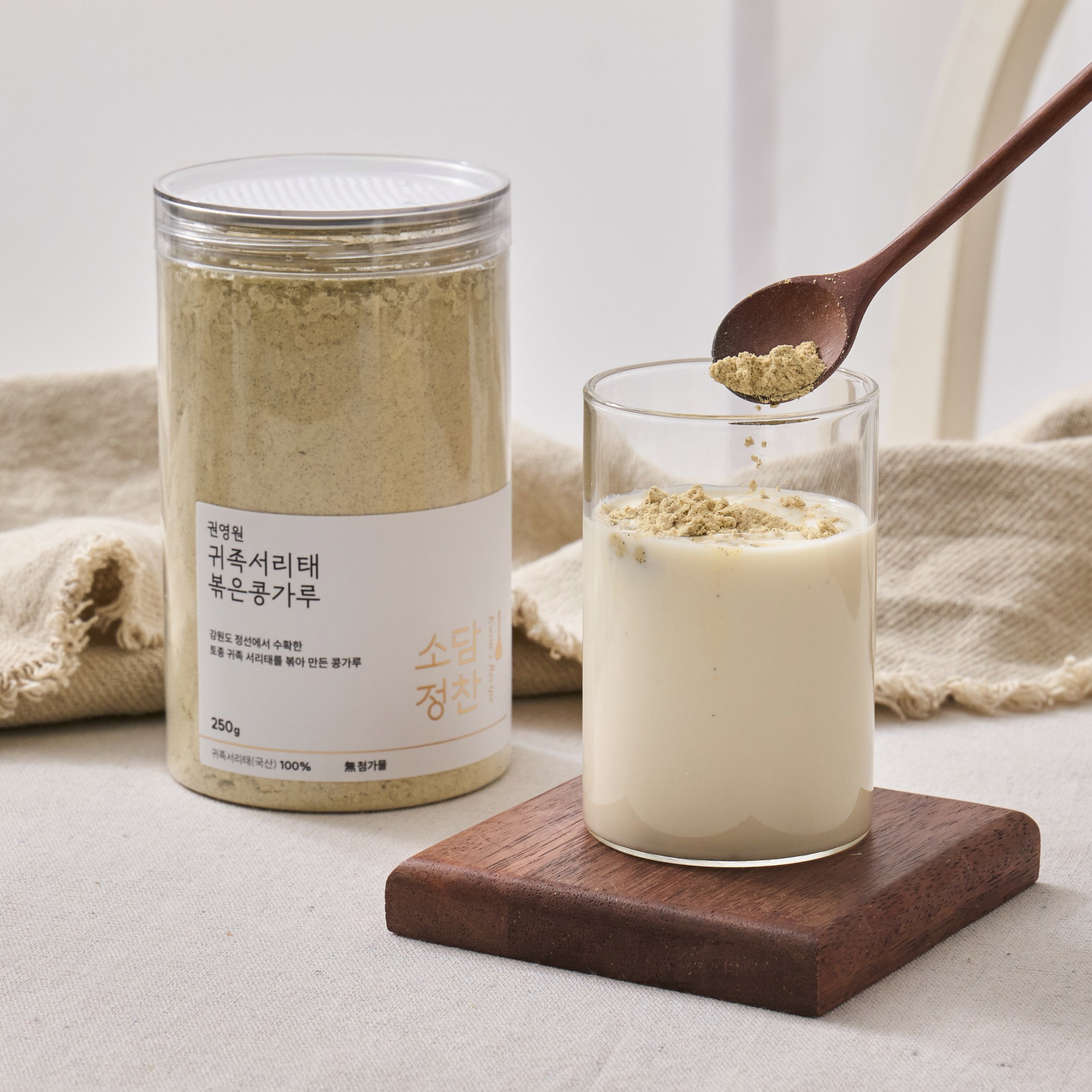 [소담정찬] 권영원 귀족서리태 볶은콩가루, 1개, 250g 15,000원