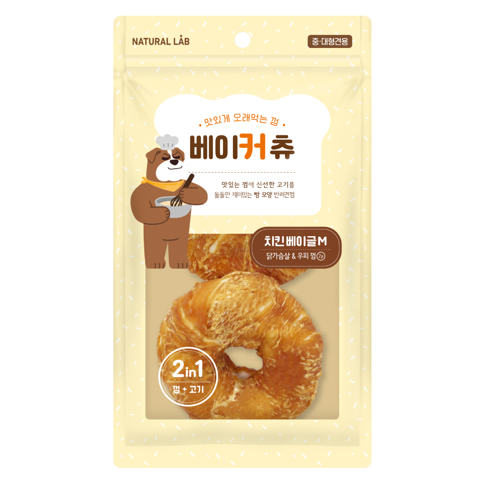 네츄럴랩 강아지 베이커 츄 간식 치킨 베이글 M 5,430원