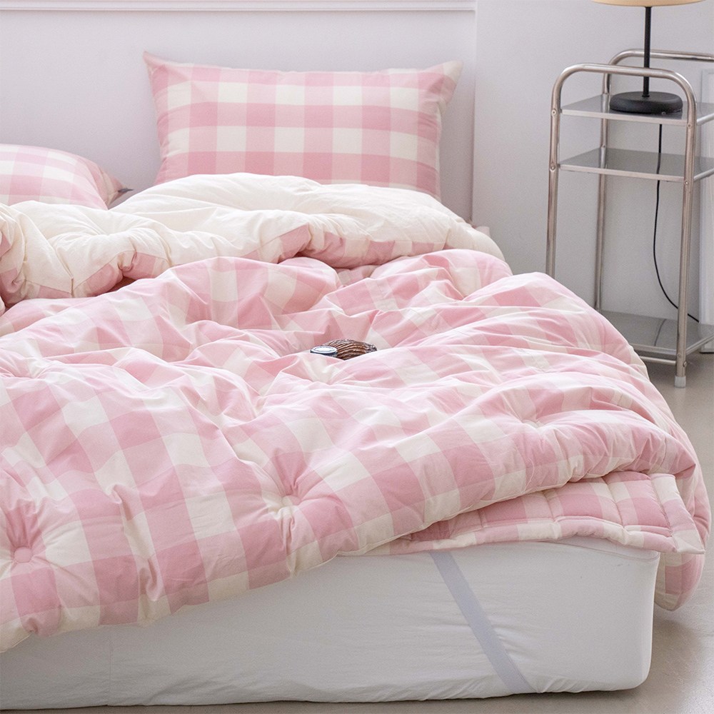 순면 로얄체크 광목 선염 30수 차렵이불베개 세트 사계절 옥수수솜 127,900원