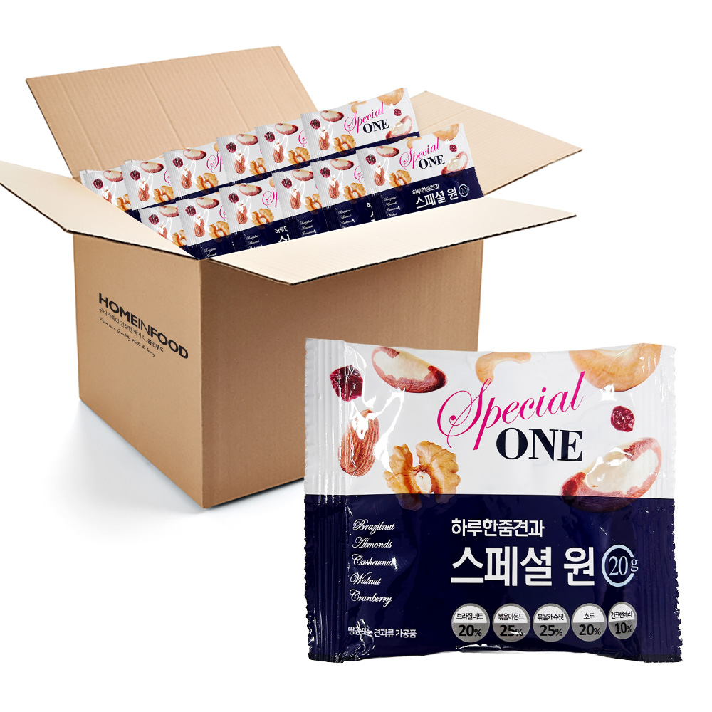홈인푸드 스페셜원 하루견과 낱봉 50봉, 50개, 20g, 현재가 26,900원