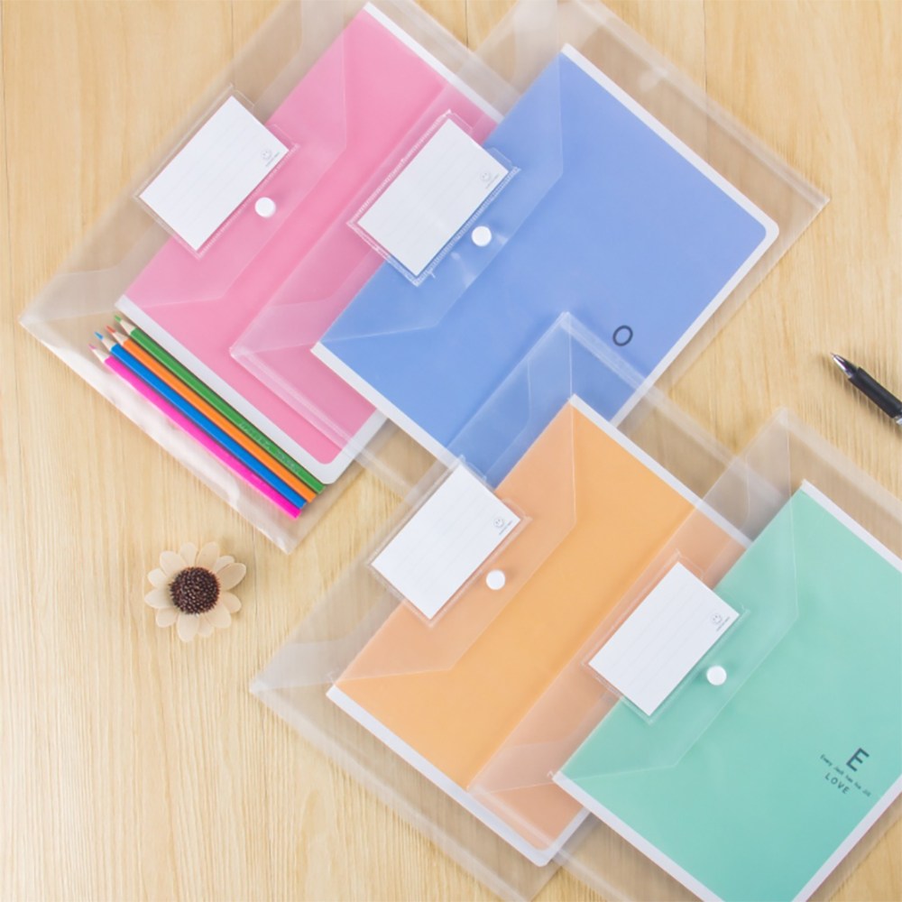 Pyunri A4 똑딱 단추 투명 서류 봉투 클리어 파일 메모 네임 포켓, 30개 19,800원