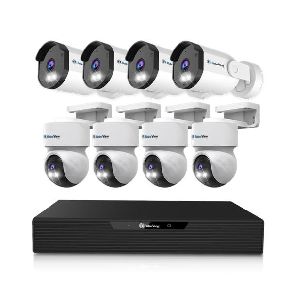 (글로벌아이넷) 로보뷰 NVR 8채널 AI CCTV PoE 4K UHD 녹화기+N5 4대 + A7 4대 IP 카메라 세트 1,330,000원