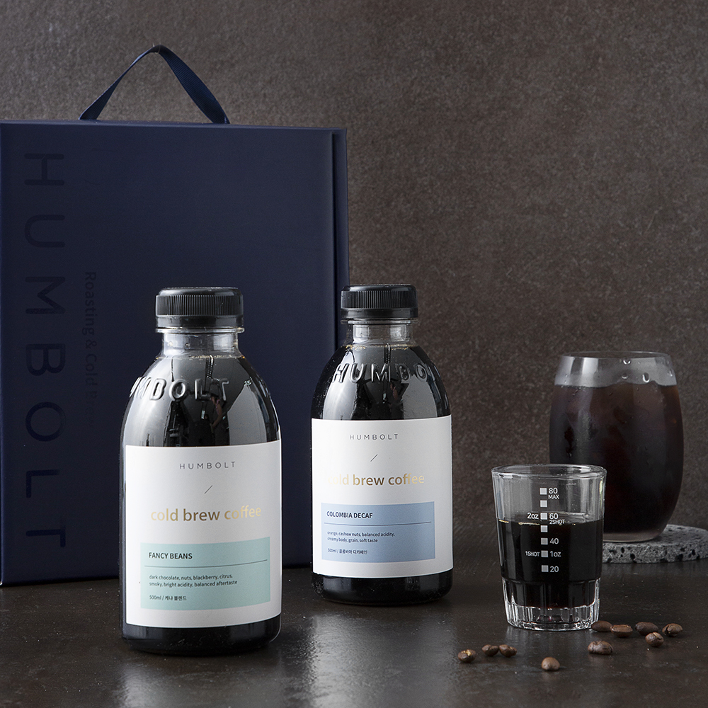 훔볼트 프리미엄 콜드브루 원액 케냐 블렌드 500ml + 콜롬비아 디카페인 500ml + 샷잔 선물세트 4호 24,120원