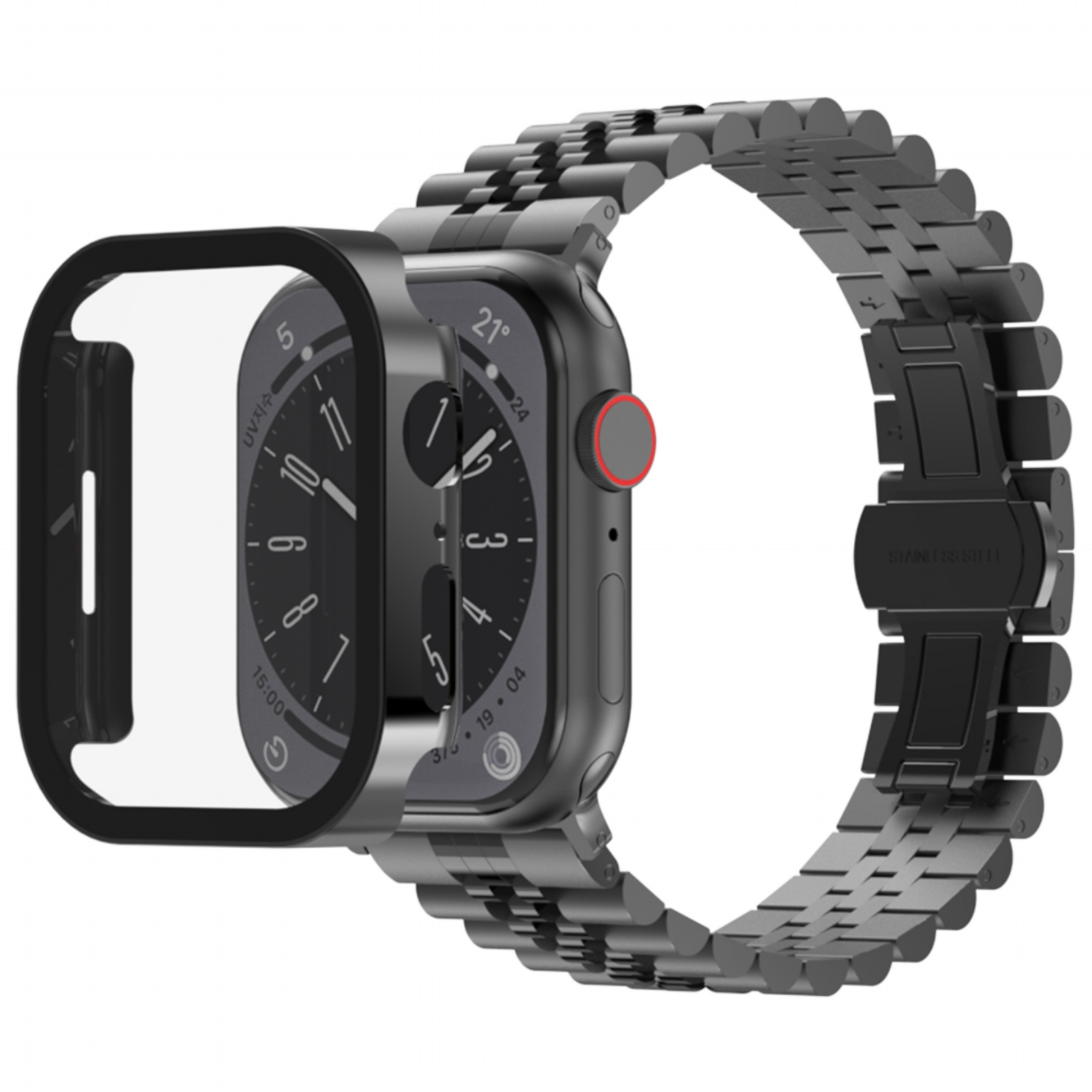 아이메이드잇 애플워치 호환 5 라인 메탈 + 풀커버 일체형 케이스 21,900원