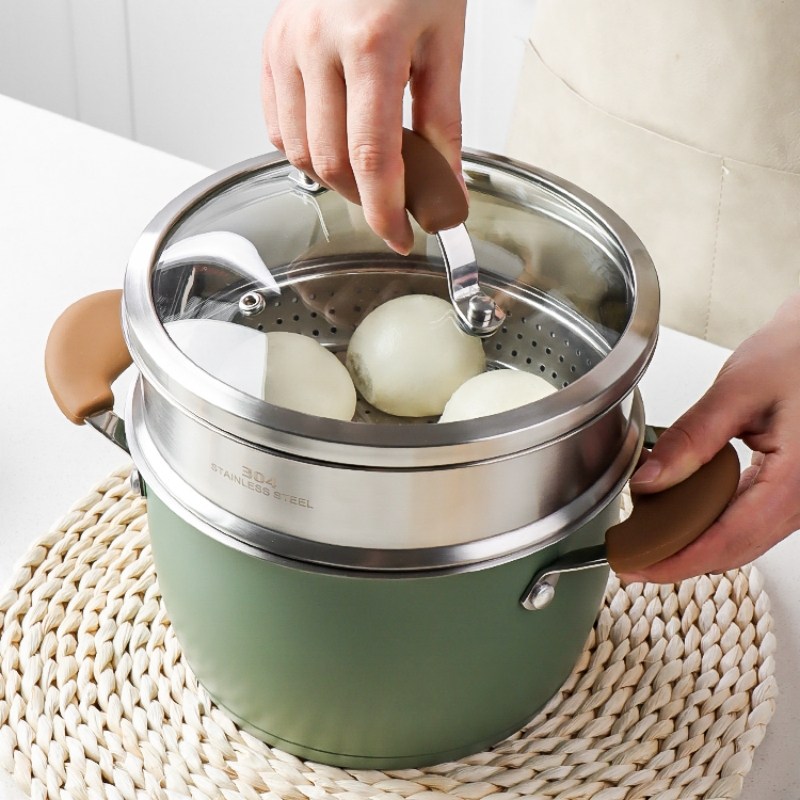 CookNest 미니 양수 인덕션 이유식 냄비 304 스텐 찜기 냄비, 1개, 20cm 32,800원