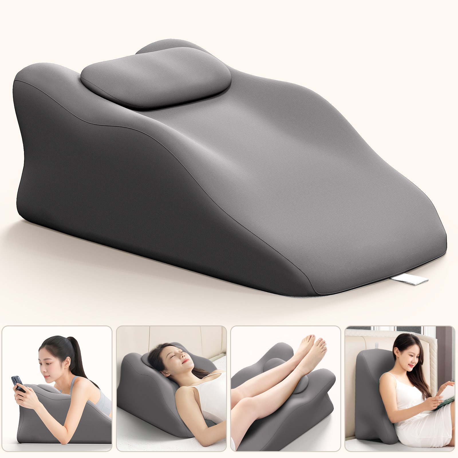 AURURA 침대용 엎드려 자는 베개 등받이쿠션 다리베개 발베개 다기능 쿠션, 1개, 짙은 회색 28,800원