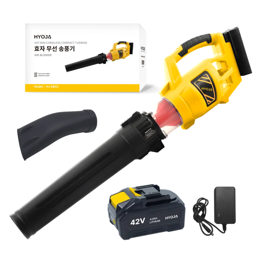 효자 무선 송풍기 42V 대포 충전식 에어건 제설 낙엽 캠핑 세차 청소기 전동 브로워, 1개 198,000원