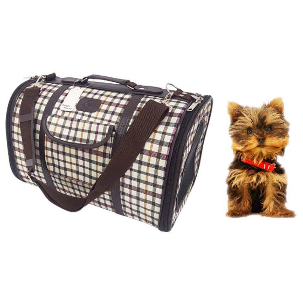 강아지이동가방 강아지집 기내용 체크 보스턴백 노령견 노견 산책용품 34,000원