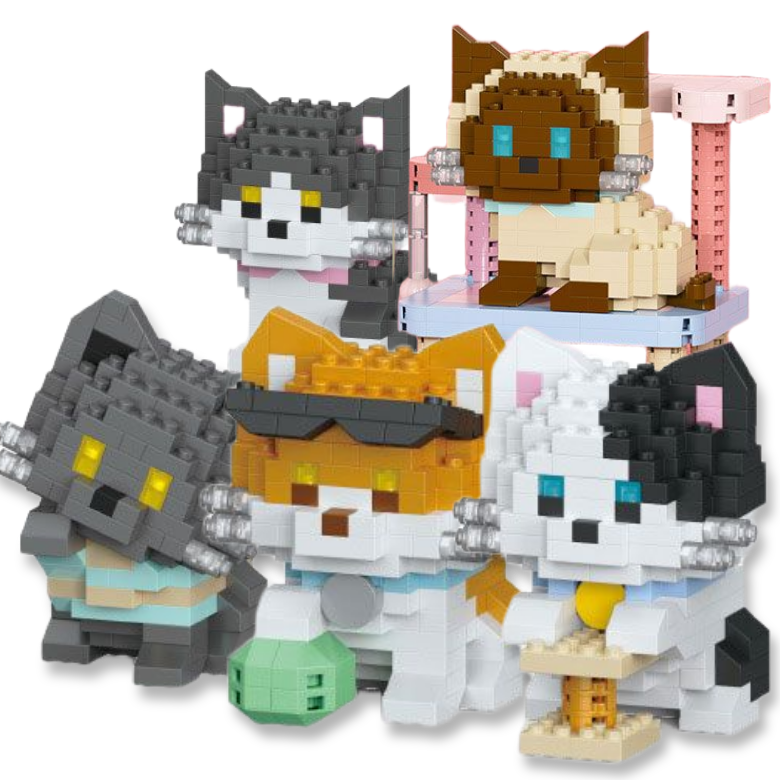 [나노킹-감성블럭] 미니 고양이 타워 나노블럭 DN001, 6개, 세트 14,900원