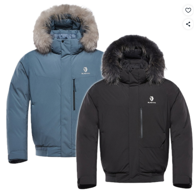 블랙야크 남성 여성 라쿤털패딩 구스다운 커플 숏점퍼 M윈터디퍼봄버다운자켓 269,000원