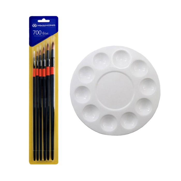 화홍 700R 6본 붓세트 + 원형파레트 25,900원